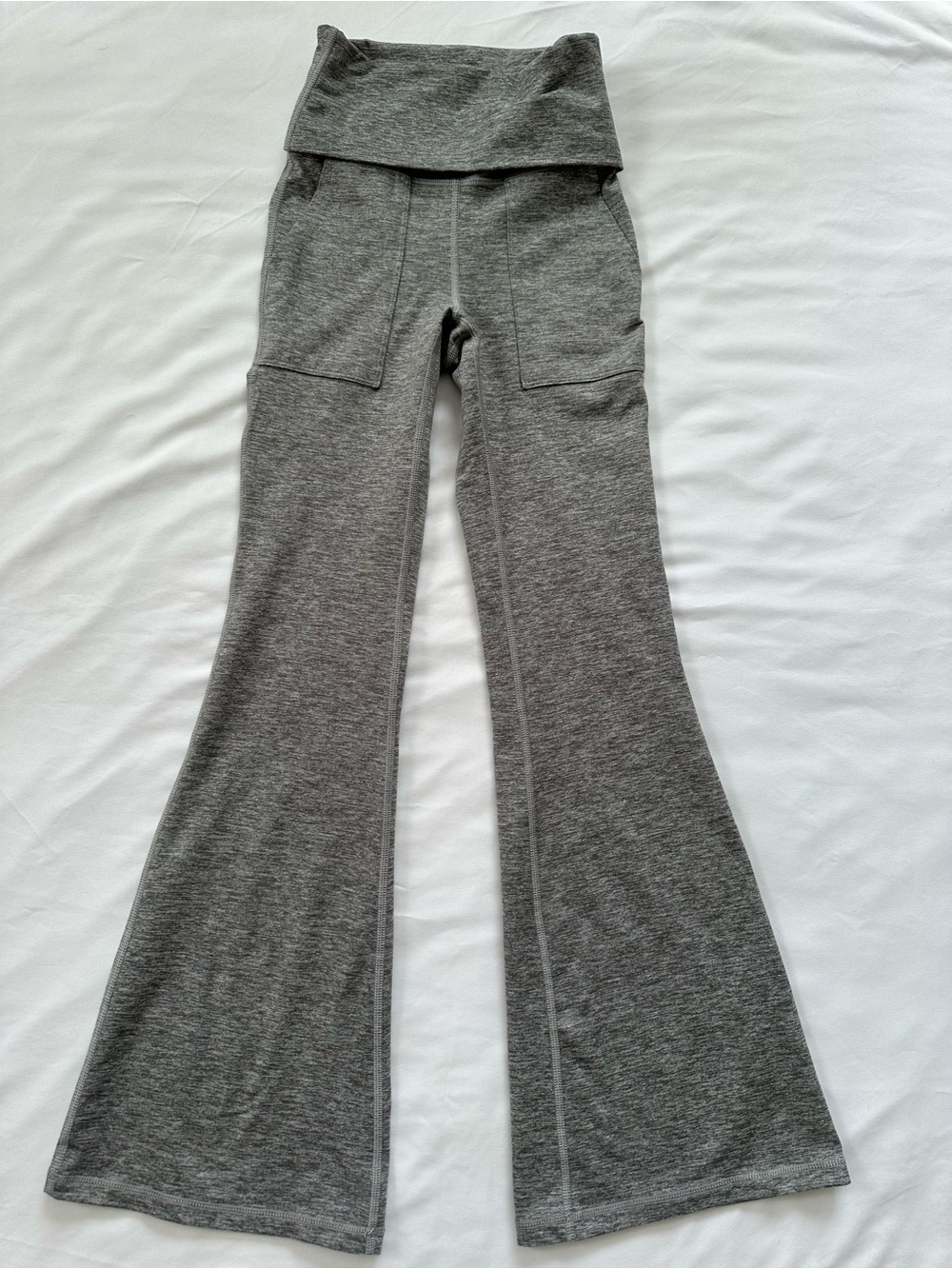 OFFLINE by Aerie Gray Fold-Over Waist Flare  Yoga Leggings